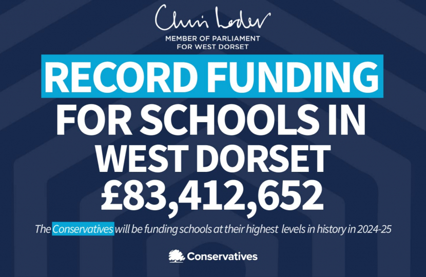 MP over £83 million investment for West Dorset schools Chris