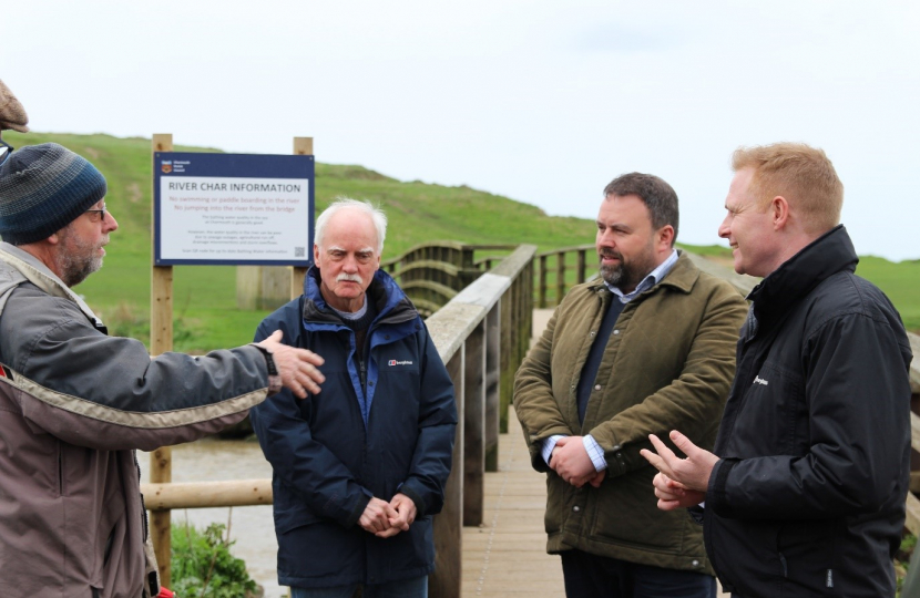 CL and Water Minister at Charmouth 