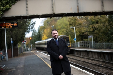 Chris at railway station