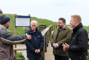 CL and Water Minister at Charmouth 